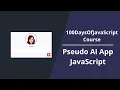 Build an AI With JavaScript - For 100DaysOfJavascript Course