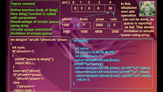 How to delete element in queue C program for queue queue implementation using array Part 5
