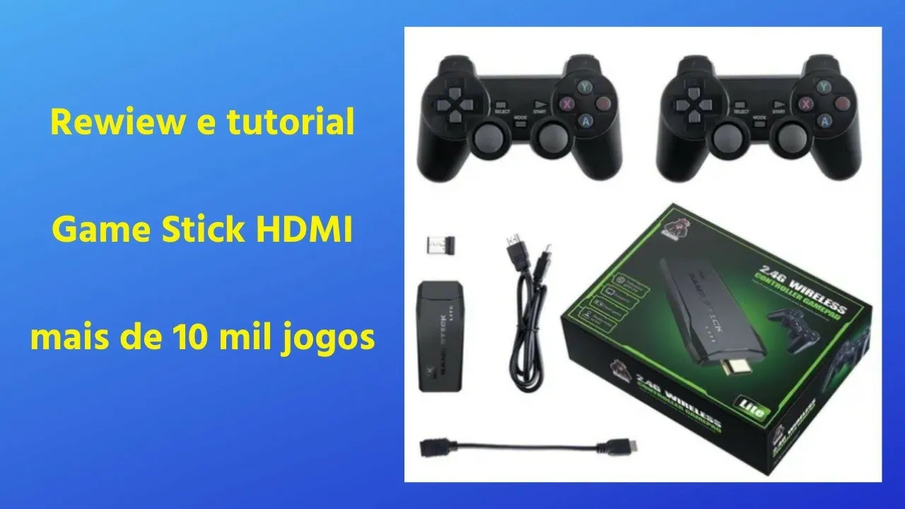 Game Stick HDMI 12 mil jogos, tutorial de como funciona, como instalar na TV e como instalar jogos