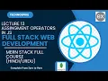 Lecture13 Mastering Full Stack Web Development Comparison Operators in Js 2025