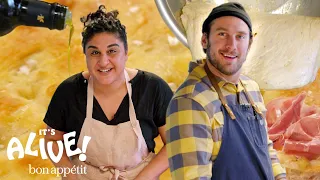 Brad Makes Focaccia Bread with Samin Nosrat It s Alive Bon Appetit