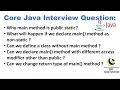 Java Main method Interview Questions with Answers PART2 Java Online Training Java main method