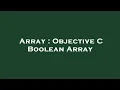 Array Objective C Boolean Array