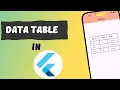 How to Create Table in Flutter Datatable in Flutter