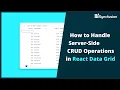 How to Handle Server Side CRUD actions in React Data Grid