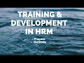 TRAINING DEVELOPMENT in HUMAN RESOURCE MANAGEMENT DEFINITION PROCESS EVALUATION PART I