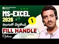 01 Ms-Excel 2026 Telugu Tutorials Fill Handle in Excel Telugu No Series Date Series