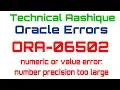 ORA-06502 numeric or value error number precision too large error