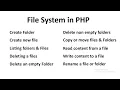 PHP Lecture 6 1 File handling and file system in Urdu