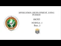 Application Development Using Python Module-1 Part-1 18CS55 5th SEM VTU CSE