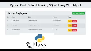 Python Flask Datatable using SQLalchemy With Mysql