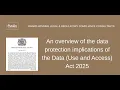 The Data Use and Access Act 2025 - an overview of the data protection implications