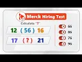 Merck Hiring Assessment Test Crash Course