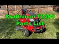 Craftsman T2200 42 Riding Mower Parts List CMXGRAM211301 - Blades Belts Filters