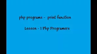 Php Programs - 1st Lesson