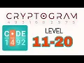 Cryptogram Letters and Numbers 11 12 13 14 15 16 17 18 19 20