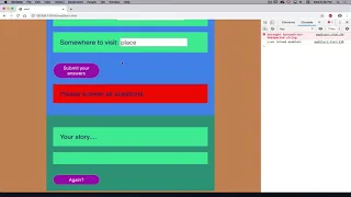 Javascript the MadLibs project complete