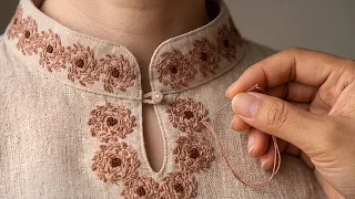 Aesthetic Floral Hand Embroidery for Clothes | DIY Stitching