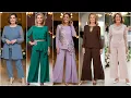 Elegant Mother of the Bride Chiffon Pant Suits Stylish Dressy Ladies Pant Suits for Weddings