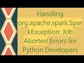 Handling org apache spark SparkException Job Aborted Errors for Python Developers