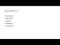 JAVA tokens and Java statements