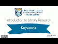 Introduction to Library Research Keywords