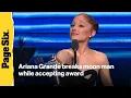 Download Lagu Ariana Grande cries during 2025 VMA speech, breaks moon man award