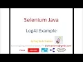 Setup Log4J logging in Selenium Java with example