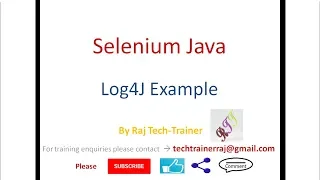 Setup Log4J logging in Selenium Java with example
