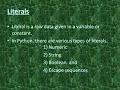 12TH COMPUTER SCIENCE UNIT 2 CHAPTER 5 - LITERALS Part-7
