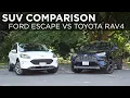Ford Escape Hybrid vs Toyota RAV4 Hybrid SUV Comparison Driving ca