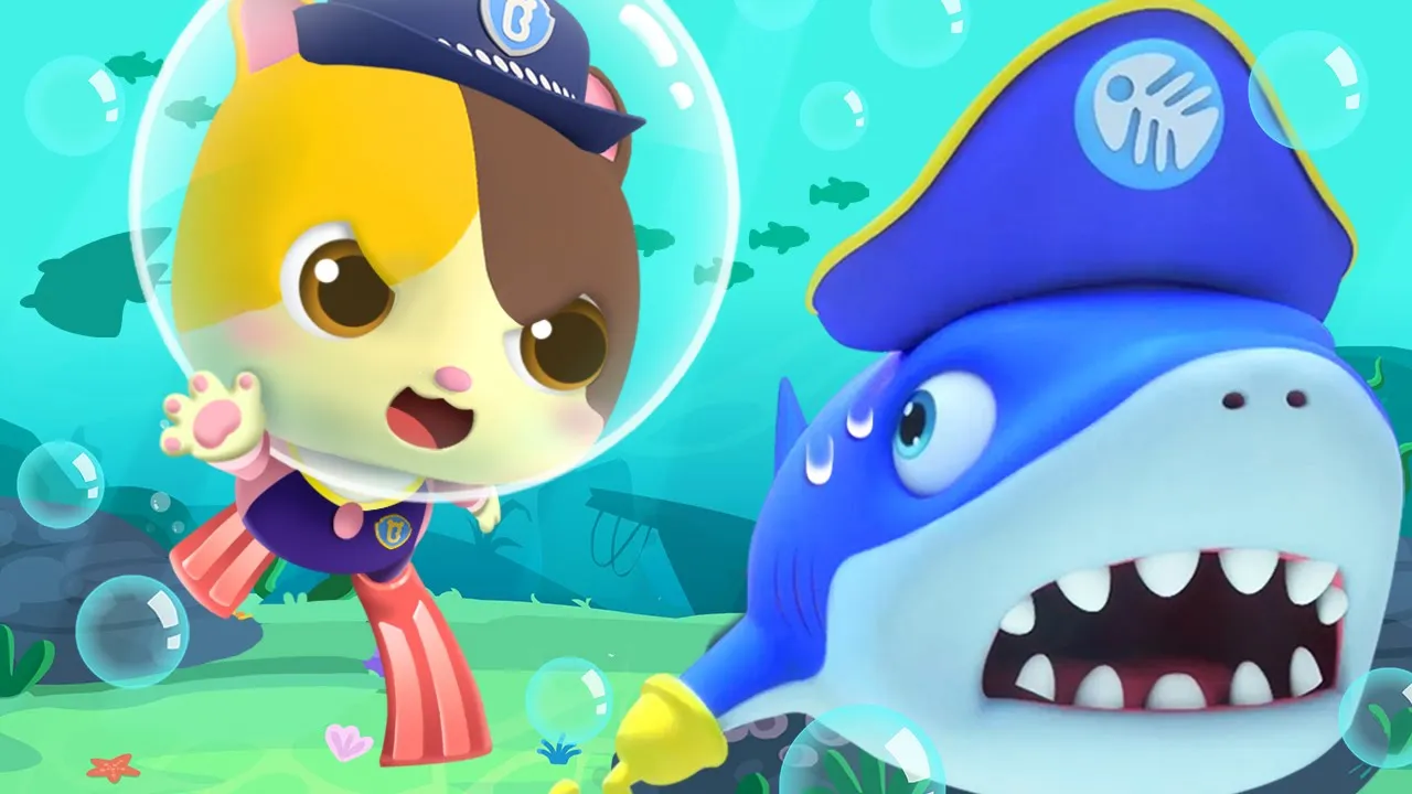 Catch the Shark, Kitten Police! 👮 | Kids Cartoon | Animation for Kids | Police Cartoon | BabyBus