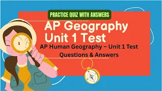 AP Human Geography - Unit 1 Test Questions Answers
