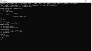 permutation and combination in python