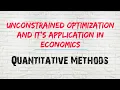 Unconstrained Optimization and its application in Economics