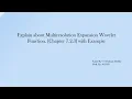 Multi Resolution Expansions Wavelet Function