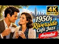 1950s Riverside Cafe Jazz 4K Fully Animated Hudson River Coffee Shop Ambience