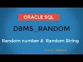 Random number Random String in Oracle