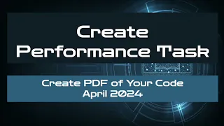 AP CSP Performance Task - Create PDF of Your Code