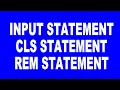 INPUT Statement CLS Statement REM Statement in BASIC