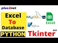 Tkinter file browser to select Excel file for Inserting data to MySQL or SQLite database table