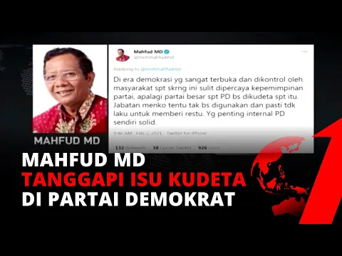 Tanggapi Isu Kudeta AHY, Mahfud MD: Terpikir Saja Tidak, Apalagi Merestui | tvOne
