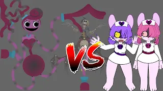 mommy long legs vs leima and leilu poppy playtime x terrible mouse stick nodes battle animation 