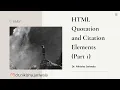 HTML Tutorial 13 - HTML Quotation and Citation Elements Part 1 Theory Example Hindi