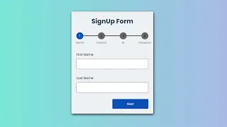 Multi Step Form With Progress HTML CSS JavaScript