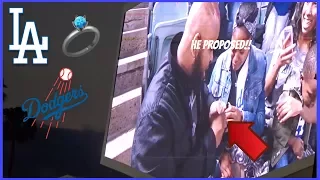 GUY PROPOSES TO GIRLFRIEND AT DODGERS GAME ROCKIES VS DODGERS