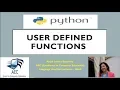 User Defined Functions in Python Python Tutorial for Beginners in Hindi