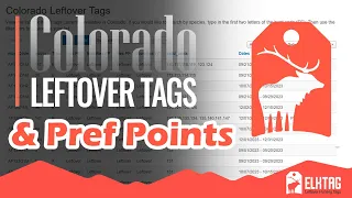 Colorado Leftover Tags Tool Preference Points Data