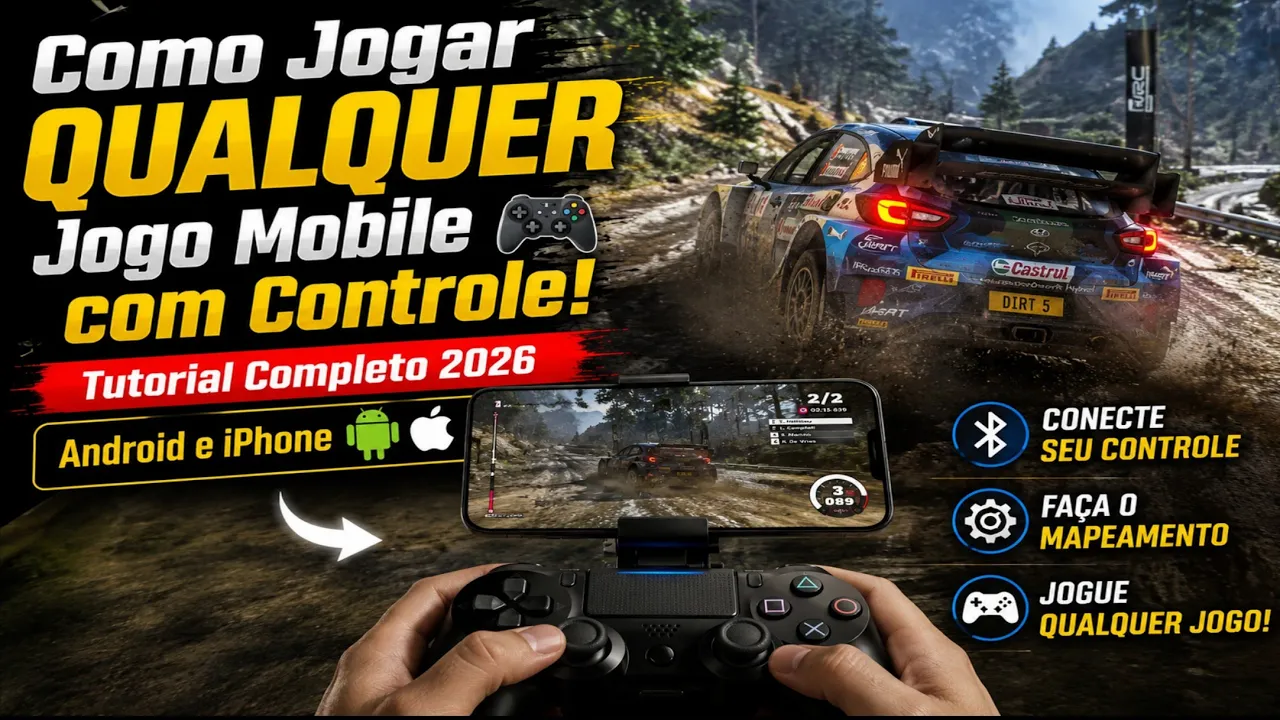 Como Jogar QUALQUER Jogo Mobile com Controle! 🎮 Tutorial Completo 2026 (Android e iPhone)