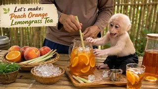 Making Homemade Peach Orange Lemongrass Tea Baby Monkey Baba Loves It